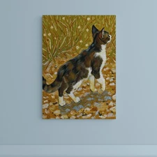 Calico Cat Grass Wildflowers Oil Painting Wall Art Animals Canvas Painting