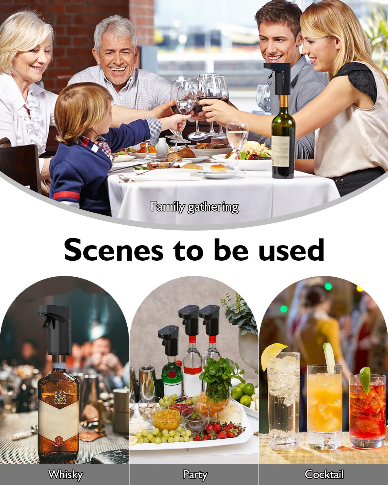 Smart Digital Wine Dispenser for Home Bar & Electric Aerator with Auto Stop, ...