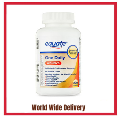 Equate One Daily Women's Multivitamin/Multimineral Supplement Health, 200 Count,