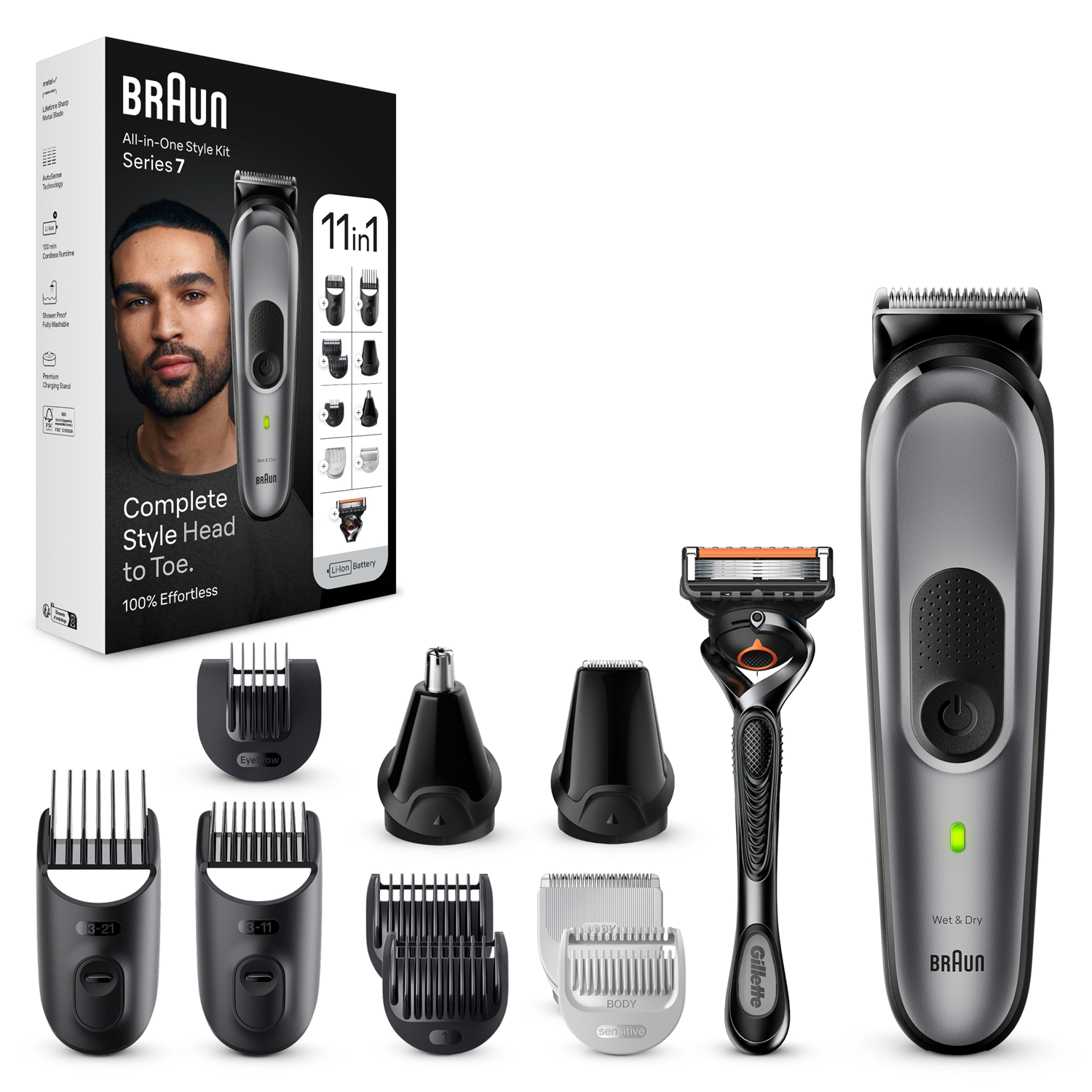 Braun All-In-One Style Kit Series 7 Mgk7440, 11-In-1 Kit For Beard, Hair, Manscaping & More - Image 4