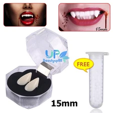 15mm Reusable Vampire Teeth Fangs with Adhesive Adults Kids Halloween Cosplay US
