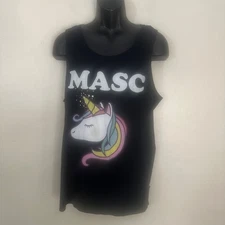 MASC Rainbow Unicorn Tank Top 22" armpit to armpit Gently worn Cotton blend