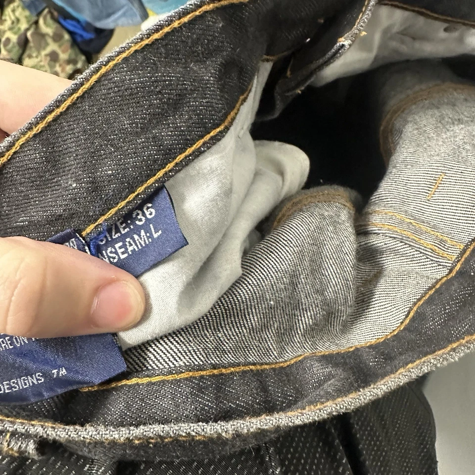 VTG Y2K Baggy Southpole B Boy Black Jeans Wide Embroidered Skater Denim 36x32 - Image 4 of 4