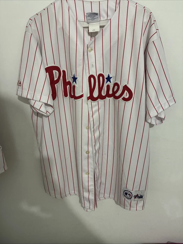 Philadelphia Phillies Jimmy Rollins vintage Majestic Rookie Yr Baseball Jersey - Image 3 of 3