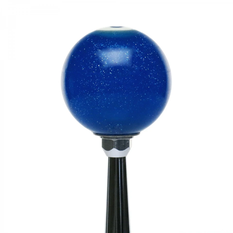 Blue Metal Flake Shift Knob w/ White 4-Speed Gear Shifter MT Manual Transmission - Image 2 of 4