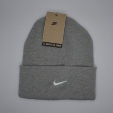 Nike Peak Swoosh Beanie Knit Hat Unisex OSFM Dark Grey Heather NWT HF0187-063