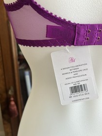 Agent Provocateur L&rsquo;Agent Sheer Bra Purple/pink 32D Lace Unlined NWT Adlina