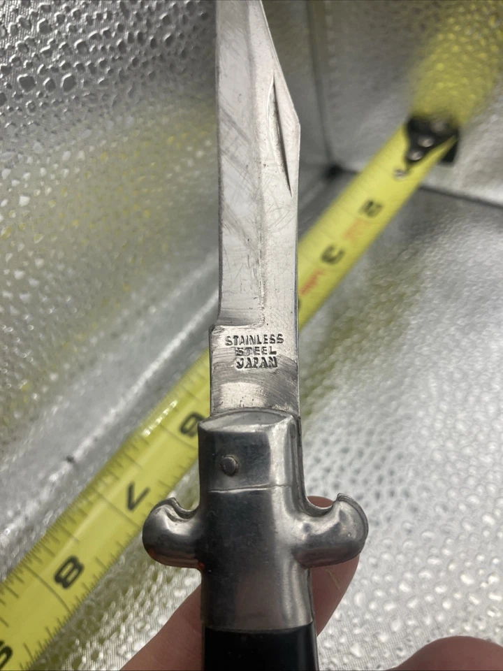 Navaja de Bolsillo Estilo Stiletto De Colección Japón Acero Inoxidable Manual Abierto Bloqueo Foto 2 de 4