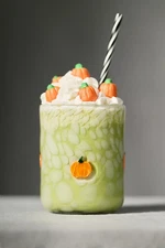 Anthropologie Mystic Confetti Icon Juice Glass 17.3oz Thanksgiving Fall PUMPKIN