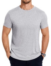 Herren T Shirt Sommer Basic Kurzarm Rundhals Casual Einfarbig TShirt Regular ...