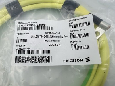 Ericsson RPM 777 567/02500 R1A Cable w connector/ Grounding Cable