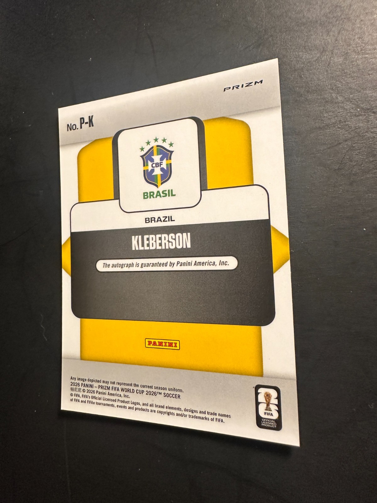 2026 Panini Prizm FIFA World Cup Penmanship Autograph #P-K Kleberson Brazil AUTO view 7