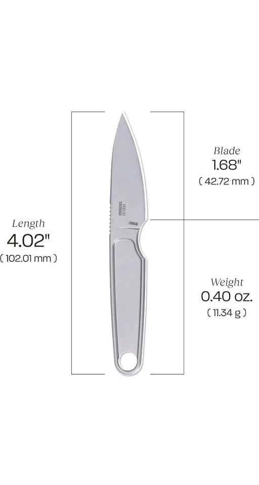 Cuchillo de hoja fija HangTi con funda Kydex hoja de titanio de 1,68" cuchillo de cuello de 0,4 OZ Foto 2 de 4