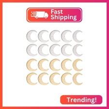 DICOSMETIC 20Pcs 2 Colors Moon Link Charms Crescent Moon Pendants with Double Lo