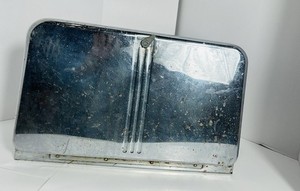 Vintage Beauty Box Lincoln Chrome Pie Bread Box Rustic Rare MCM Working Latch