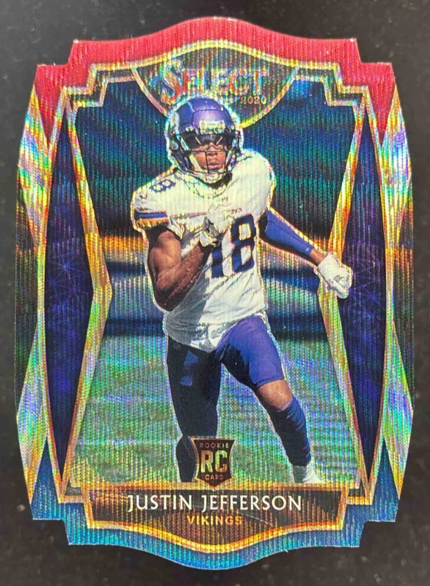 2020 Panini Select Tri Color Prizm Die Cut #161 Justin Jefferson RC Premier