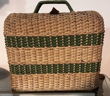 Rare Early Vintage Basket Bottle Carrier Wicker Rattan TV / Film Prop Display  