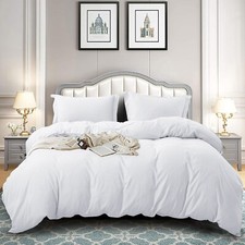1000 TC New Egyptian Cotton Duvet Collection Queen/King/Calking Size White Color