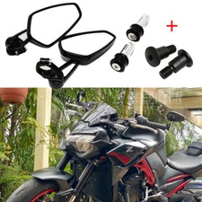 Motorcycle 7/8" Bar End Mirrors + Adapter For kawasaki Z1000 Z900 Z800 Z750 Z650