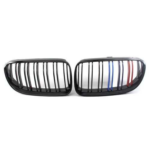 Gloss Black Front Grille Dual Slat M Sport Style for BMW E92 E93 LCI 10-14 Grill - Picture 6 of 11