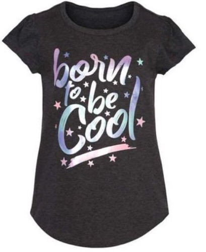 Vigoss Girls 3 Pack T-Shirts Purple, Stars, Gray Born To Be Cool - Picture 2 of 4