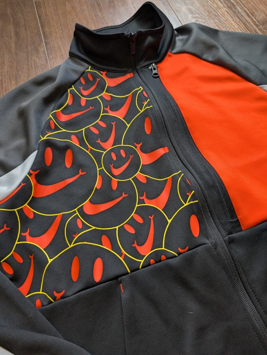 Nike N98 Smile Jacket Black Orange Swoosh Size Large Track Jacket