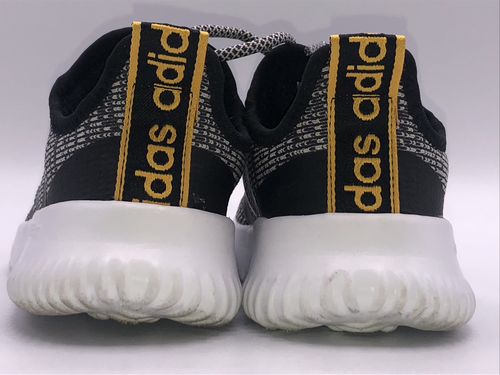 Adidas Kaptir K Kids Size 1 Grey Black Athletic Sneaker EF7242 Preowned