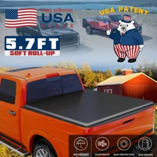 5.7ft 68" Bed Soft Roll-up Tonneau Cover for 09-18 Dodge Ram 1500 Truck Vinyl