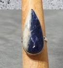 ✨Vintage 925 Sterling Silver Faceted Blue Sodalite Large Stone Ring Sz 9.5✨