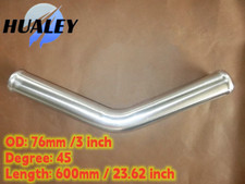 3 76mm 45 Degree Aluminum Turbo Intercooler Pipe Piping Tube Tubing L600mm