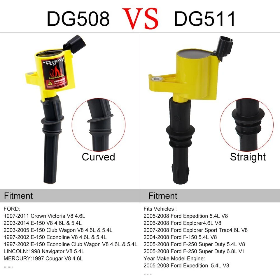8X Ignition Coils For Lincoln Town Car Grand Marquis 4.6L 1998-2011 DG508 E262 - Image 4 of 4