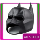 Mens Batman Mask Black Super Hero Headgear Halloween Costume Accessory PVC Adult