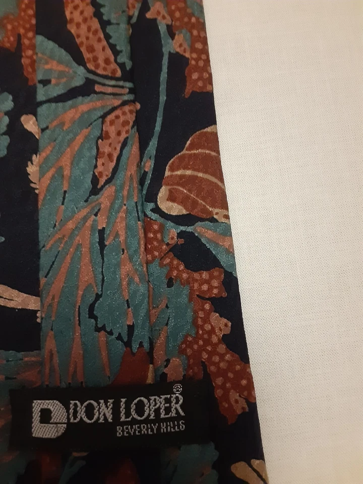 Corbata de seda italiana DON LOPER para hombre vintage floral  Foto 2 de 2