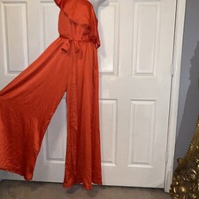 Orange Polyester Jumpsuits Rompers for Women for sale