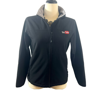 Youtube Influencer Port Authority Womens Logo Fleece Lined Jacket Black Zip Sz M