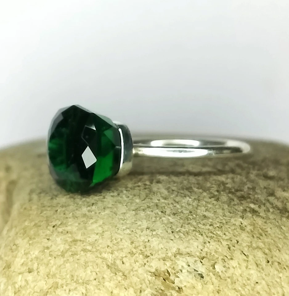 Anillo de plata esterlina 920 creado en laboratorio anillo Pomellato llamativo Foto 4 de 4