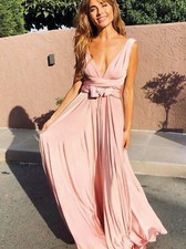 twobirds blush Pink Convertible Ballgown Bridesmaid Stretch Dress Sz A 0-12 $270