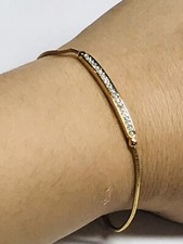 Gold Tone Crystal Snake Bracelet 6.5  