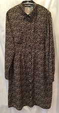 TU Dress 16 - Viscose Animal Print - Long Sleeves Pockets No Belt - MINT!