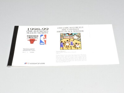 Chicago Bulls 1998-99 NBA Reg Season Ticket Cover NO TICKETS 313 seat 