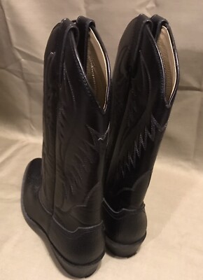 Express Rider Cowboy Boots Trivette Faux Black Leather  display picture 3
