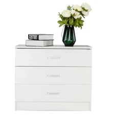Modern Simple 3-drawer cabinet, bedside table, storage cabinet, white