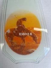 OK LIGHTING TOUCH LAMP REPLACEMENT GLASS 1 PANEL American Indian On Horse