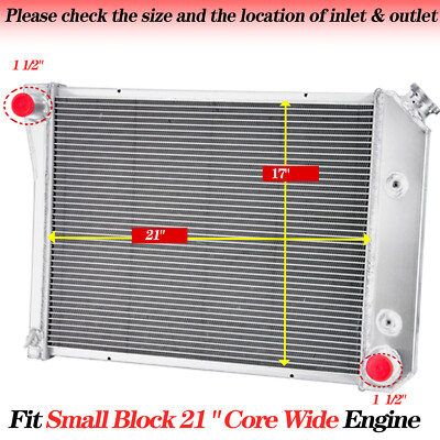 CU571 3 Row Aluminum Radiator Fit 68-74 Chevy Nova 75-87 El Camino 70-81 Camaro