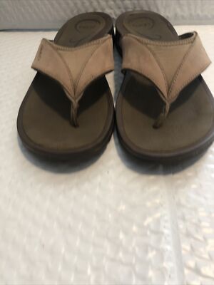 Abeo Balboa Brown System Orthotic Leather Flip Flops Sandal