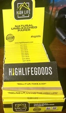 High Life Natural Unbleached 1 1/4 Rolling Papers 6 packs