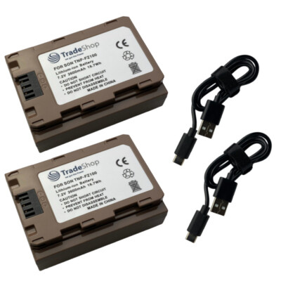 2x Kamera-Akku 2600mAh + Typ-C Kabel für Sony Alpha A9R A9S A1 6600 FX3 FX30 7C