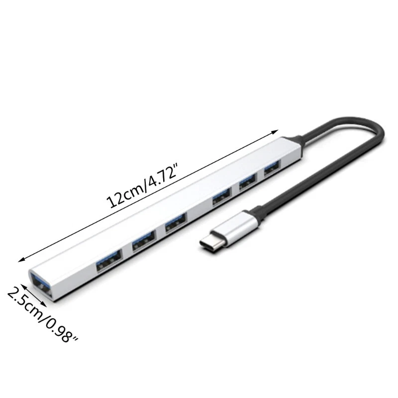 7 Port USB Hub TypeC Docking Station USB Adapter TypeC 5Gbps Fast Charging