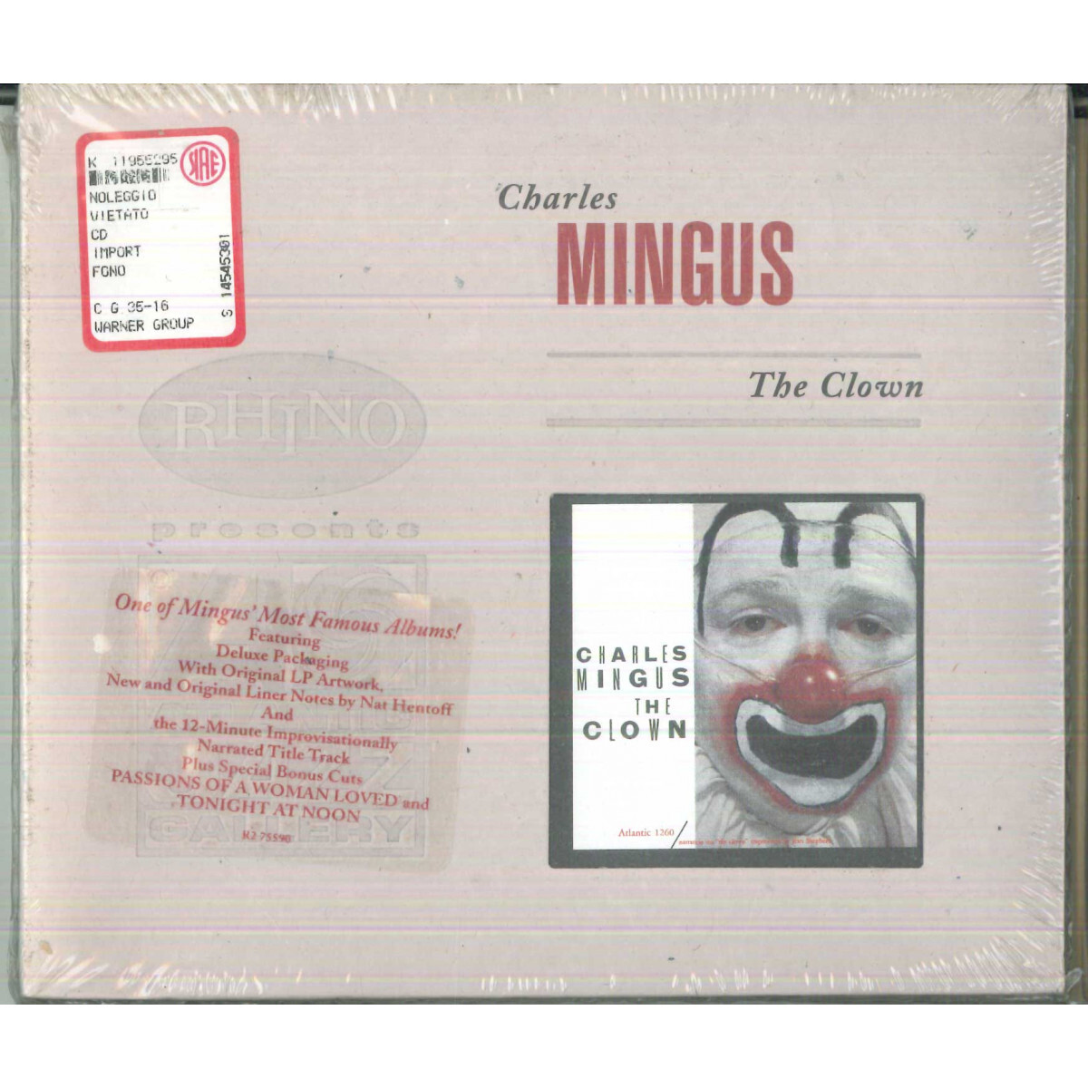 Charles Mingus CD The Clown Digipack / Rhino Atlantic Jazz Gallery Sealed