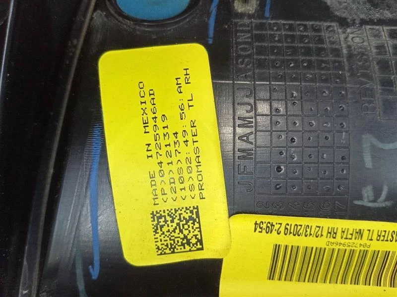 Used Right Tail Light Assembly fits: 2020 Ram Promaster 3500 van Right Grade A Foto 3 de 4